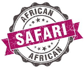 Obraz premium african safari grunge violet seal isolated on white