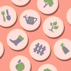 seamless background with icons of Horticulture