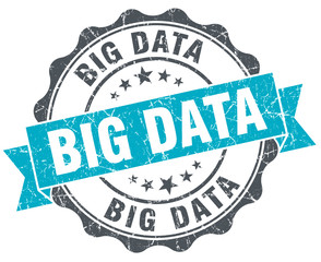 Obraz premium big data vintage turquoise seal isolated on white