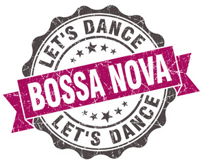 Fototapeta premium bossa nova grunge violet seal isolated on white