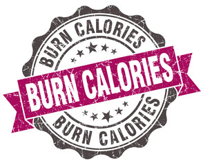 Fototapeta premium burn calories grunge violet seal isolated on white