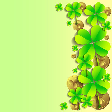 Holiday card on St. Patrick's Day. March 17 - day of good luck