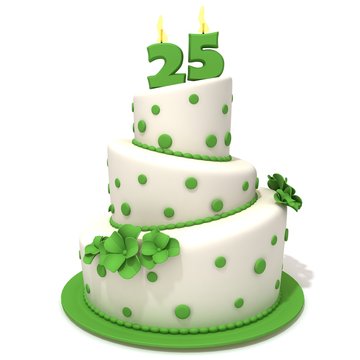 Birthday cake with number twenty five