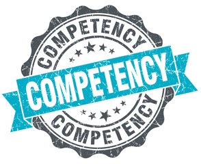 Obraz premium competency vintage turquoise seal isolated on white