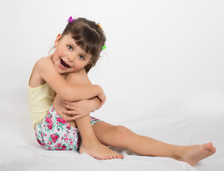 Preschooler girl in shorts and tank top