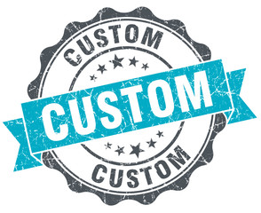 Fototapeta premium custom vintage turquoise seal isolated on white