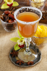 Sweet drink made of tropical fruits