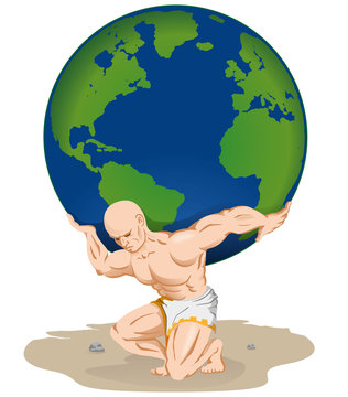 mythology Titan Atlas carrying the world on his back