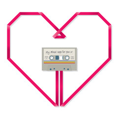 Cassette Tape Heart - 78041493