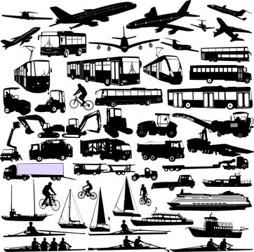 transportation silhouettes collection 3 - vector