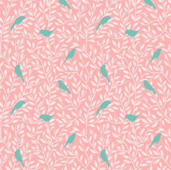 Seamless pattern with birds