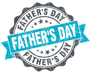 Obraz premium father's day vintage turquoise seal isolated on white