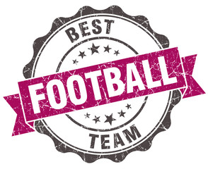 football grunge violet seal isolated on white