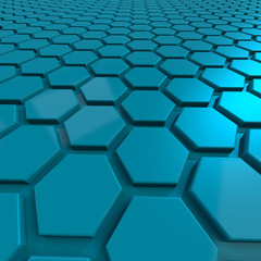 Obraz na płótnie Canvas Blue hexagon background