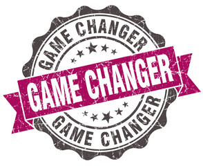 game changer grunge violet seal isolated on white