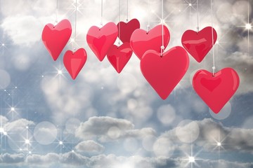 Fototapeta na wymiar Composite image of love hearts