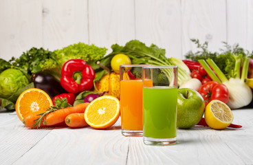 Various Freshly Vegetable Juices for Detox