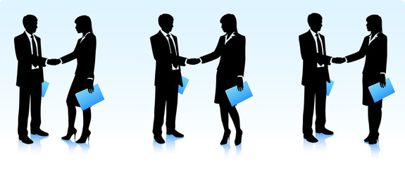 Silhouettes of businessmen