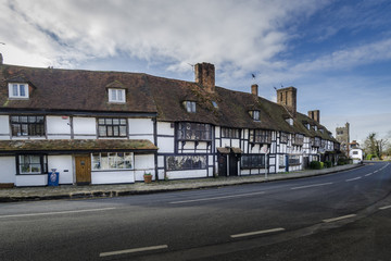 English village with timber framed houses, Biddenden, Kent. UK