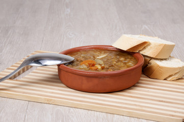 Lentejas emplatadas.