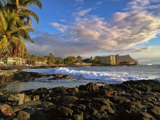 Sunshine along Coast, Kailua Kona, the Big Island of Hawaii - obrazy, fototapety, plakaty