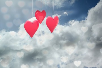 Fototapeta na wymiar Composite image of love hearts