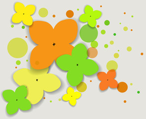 abstract background with circles and flowers