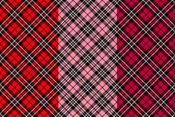 Seamless tartan patterns for Valentine's day