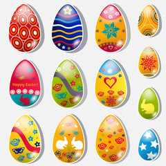 Set of paper Easter eggs