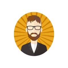 hipster guy retro character