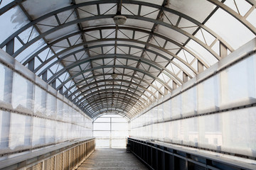 Fototapeta na wymiar pedestrian bridge from the inside