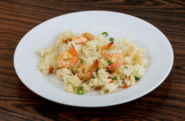 Fried rice with prawns