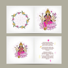 Indian goddess Shakti, postcard design