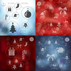 Christmas infographic with unfocused background