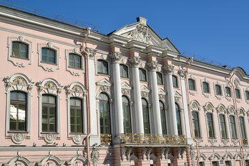Stroganov Palace, view from Moika River Embankment. St. Petersbu