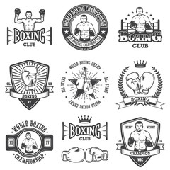 Set of vintage boxing emblems - 78047457