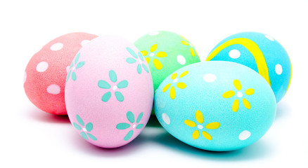 Colorful handmade easter eggs isolated