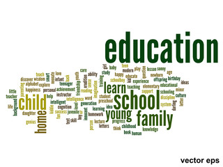 Vector conceptual education word cloud
