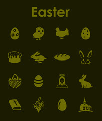 Set of easter simple icons