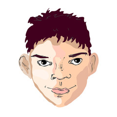 boy face drawing looking right