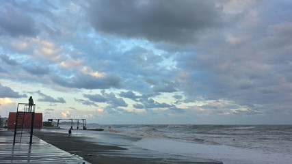 Fototapeta premium Watching the storm at the Black Sea