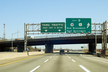 NJ Turnpike (I-95) exit to New Brunswick in New Jersey - 78050835