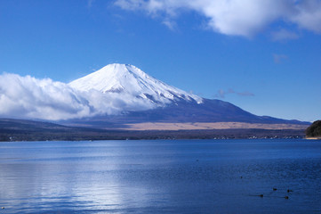 山中湖と富士山