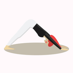 Vector illustration of Yoga pose woman silhouette