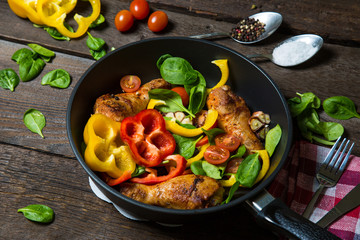 Roasted chicken with vegetables