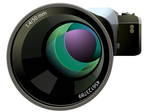 Vector illustration of SLR Camera.