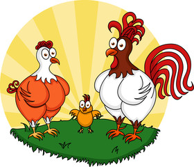 Family of chickens