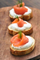 Sandwiches with salmon