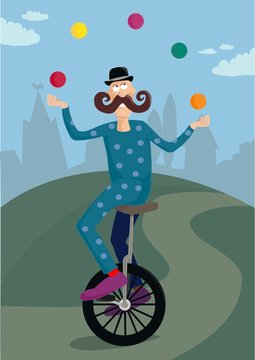 unicycle juggler