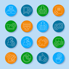 Thin line web icons set